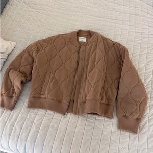 A&F Onion Brown Quilted Women's Bomber Jacket xl